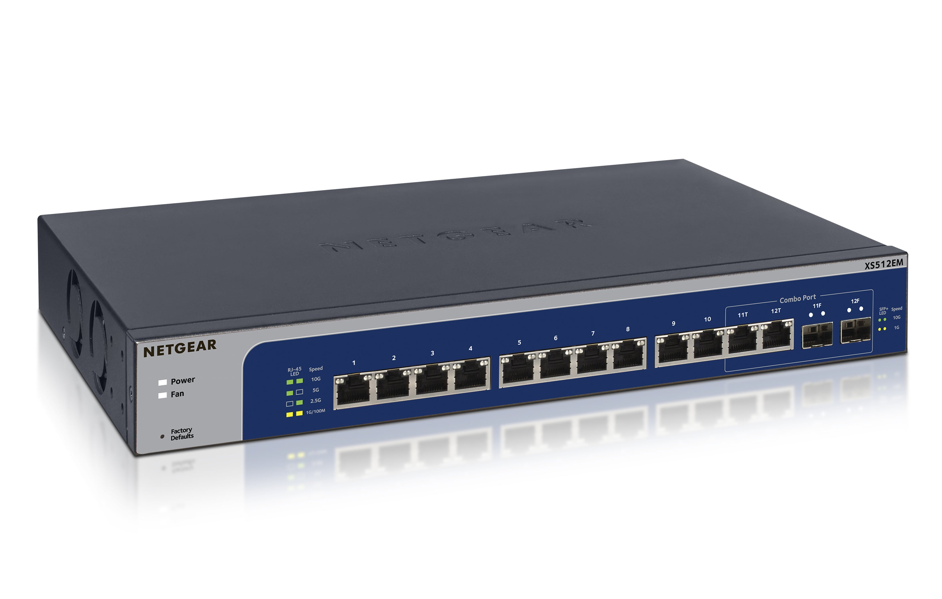 12-Port 10GbE Multi-Gigabit Easy Smart Switch - Enterprise Network Solution | NETGEAR XS512EM-100NAS