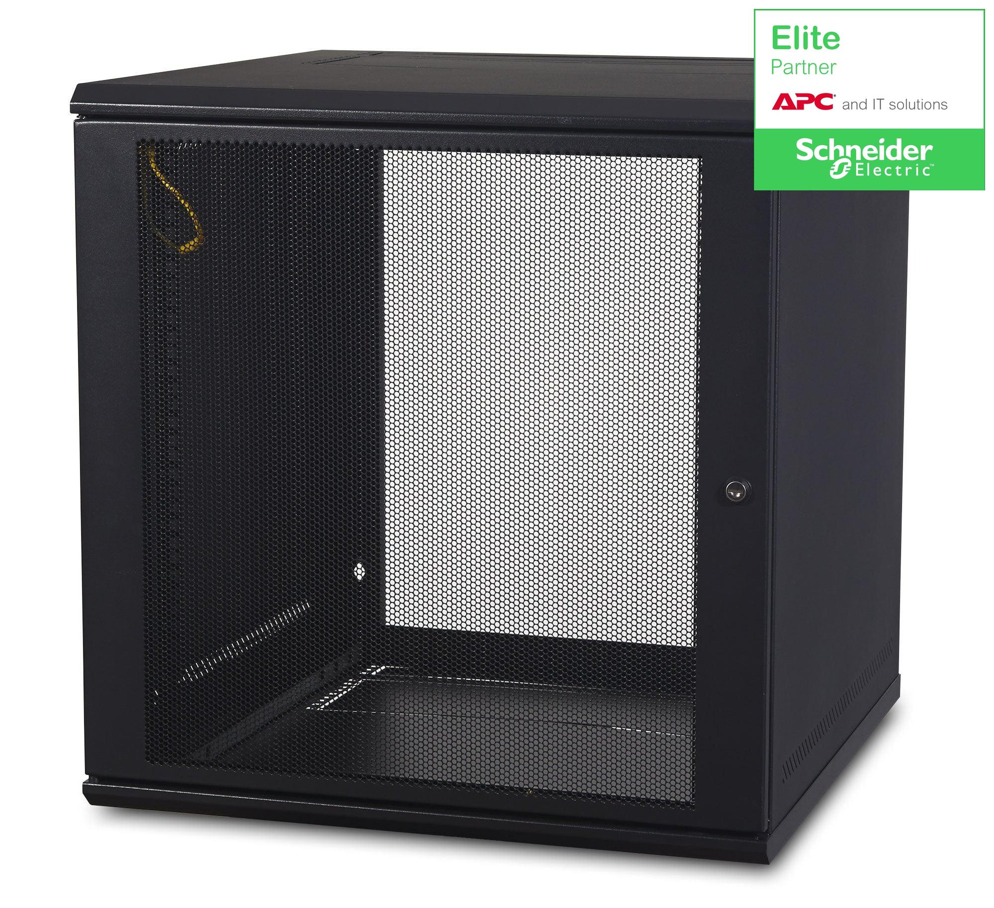 12U Wall Mount Rack Cabinet - APC NetShelter Edge Computing with Reversible Door | APC by Schneider Electric AR112