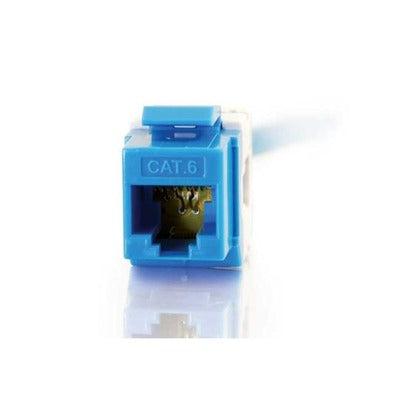 180° Cat6 RJ45 UTP Keystone Jack Blue - Network Cable Termination | C2G 35211