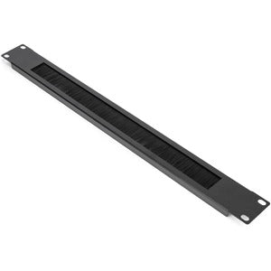 1U Rack Mount Brush Panel- Blk,Rack Cable Management - Black