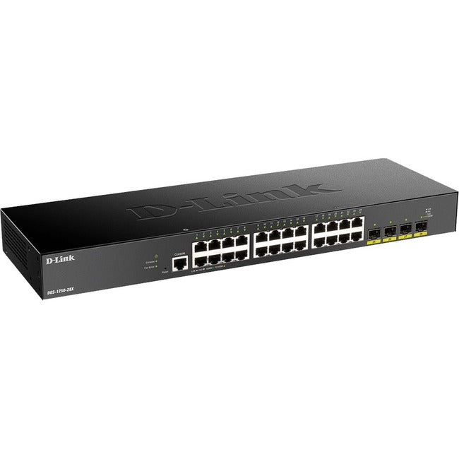 28-Port Gigabit Smart Managed Switch - 24 GbE + 4 10G SFP+ | D-Link DGS-1250-28X-6KV