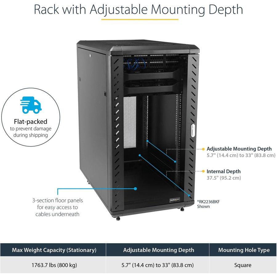 32U Server Rack Cabinet - Lockable Enterprise Data Center Solution | StarTech RK3236BKF