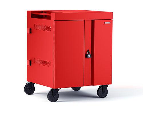 36-Device Charging Cart - Mobile Device Charging Station | TecISoft TVC36PAC-RED