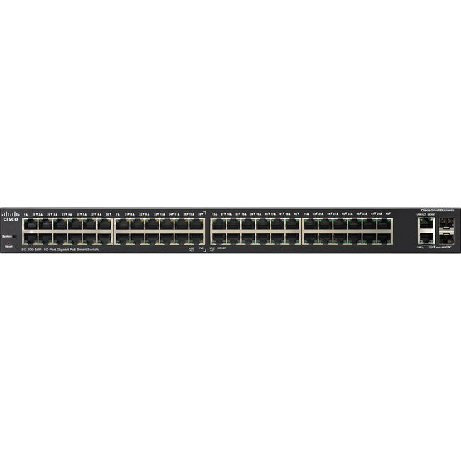 48 Port PoE Switch - Cisco SG200-50P Gigabit Smart Switch | TecISoft SLM2048PT-NA