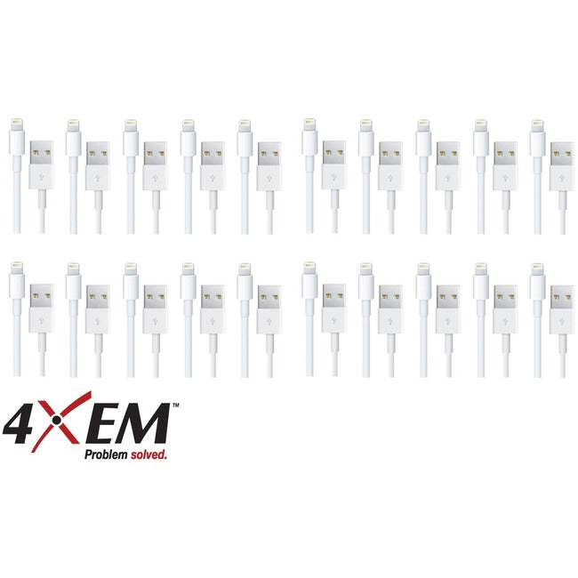 4XEM 20 Pack 3ft 1m Lightning Cable Compatible with Apple iPhone/iPad/iPod - MFi Certified 4XLIGHTNING20PK