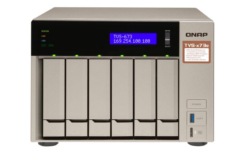 6-Bay NAS iSCSI IP-SAN - Enterprise Storage Solution | QNAP TVS-673e TVS-673E-4G-US