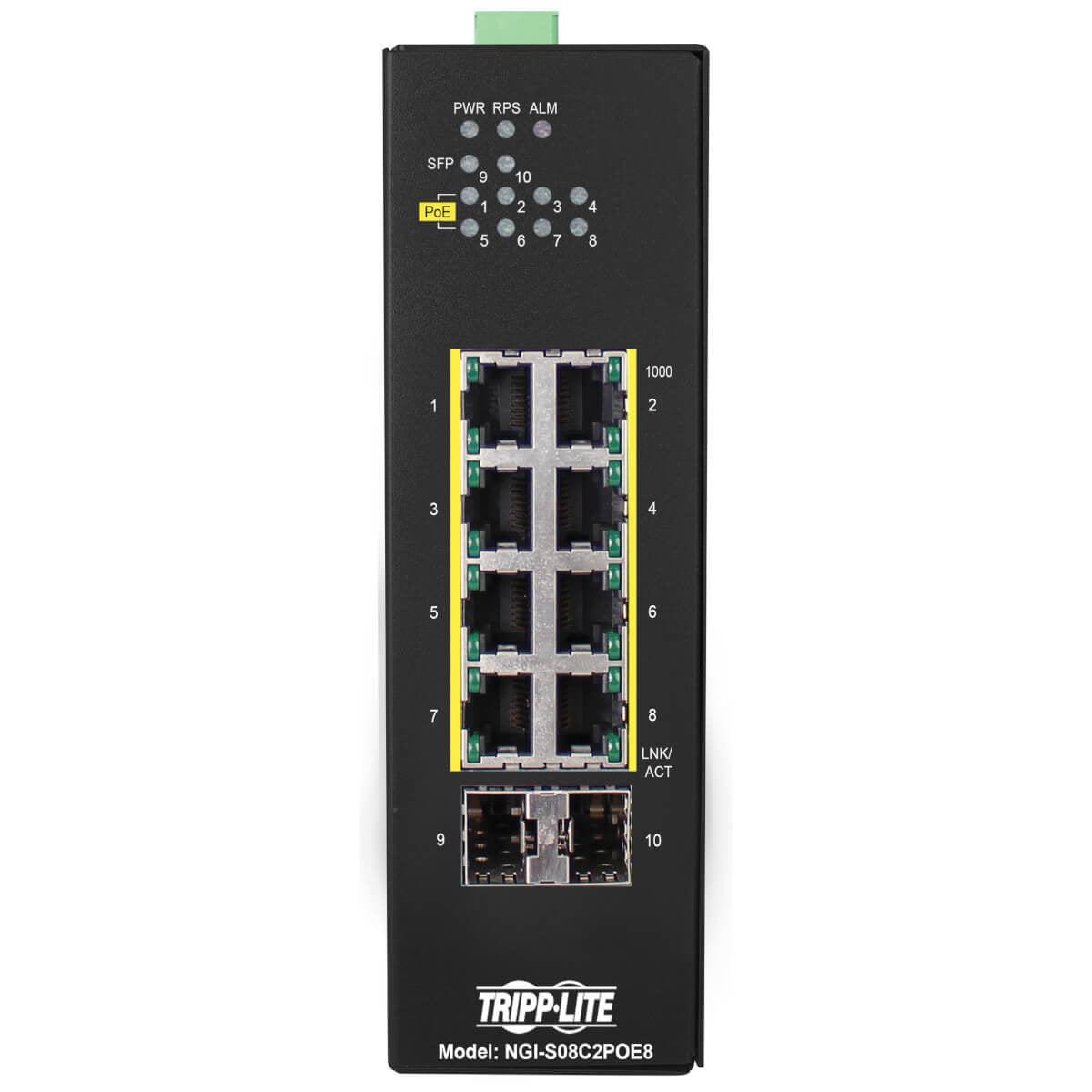 8-Port Lite Managed Industrial Gigabit Ethernet Switch NGI-S08C2POE8