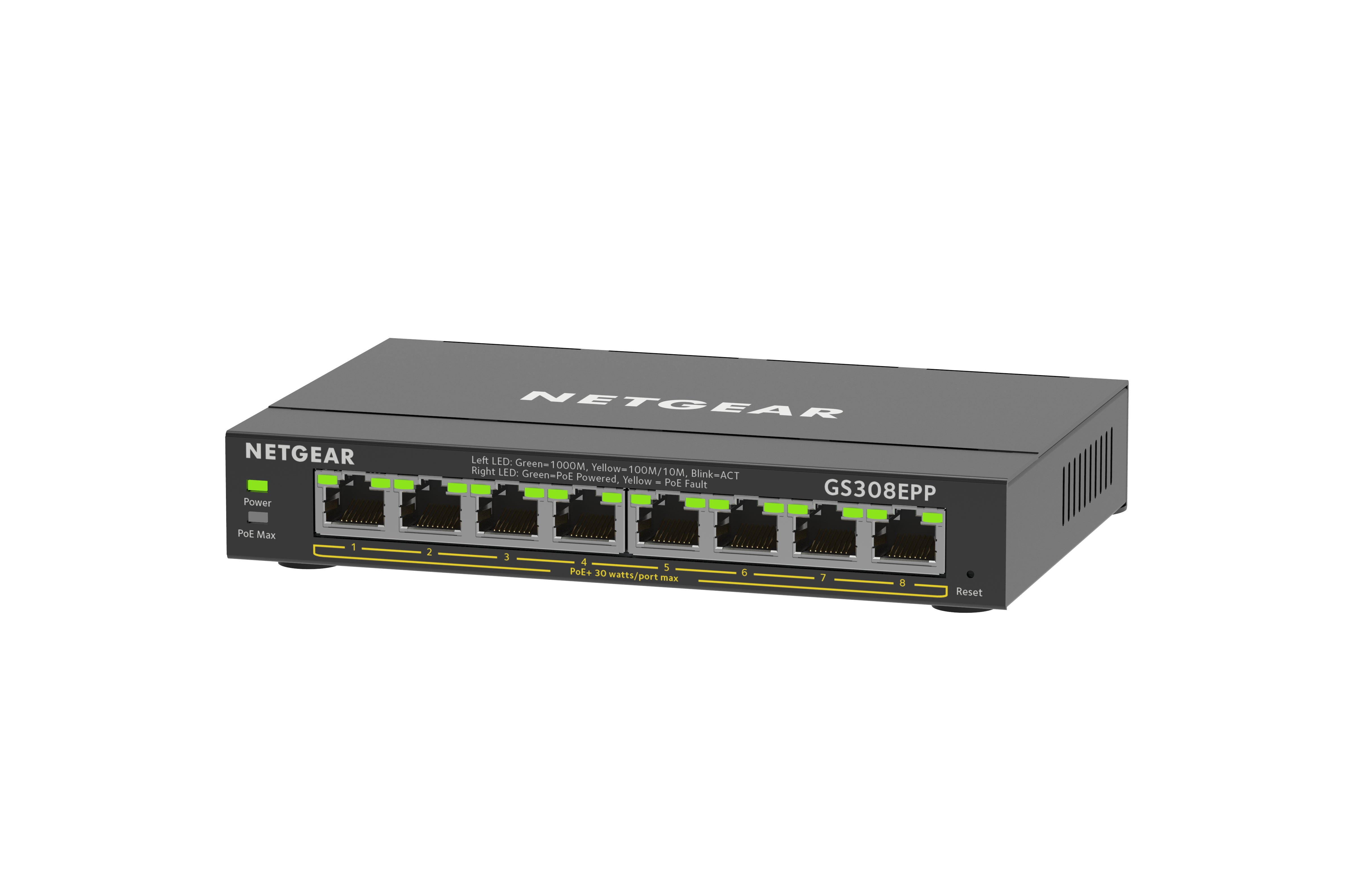8 Port PoE Switch - NETGEAR Plus GS308EPP Smart Managed Gigabit Switch | TecISoft GS308EPP-100NAS