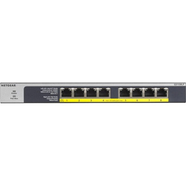 8-Port PoE+ Switch - Netgear GS108LP Unmanaged Gigabit | Tecisoft GS108LP-100NAS