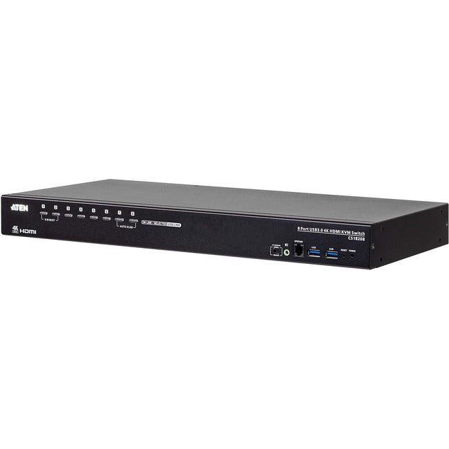 8-Port USB 3.0 4K HDMI KVM Switch - Rack Mountable Server Console | ATEN CS18208