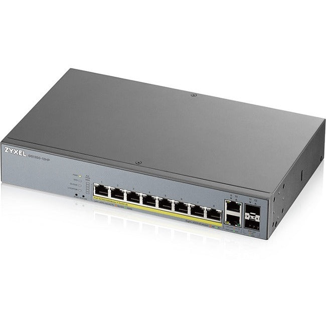 8-port GbE Smart Managed PoE Switch with GbE Uplink GS1350-12HP