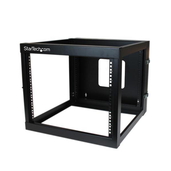 8U Wall Mount Server Rack - Open Frame Hinged Mount | StarTech.com RK819WALLOH