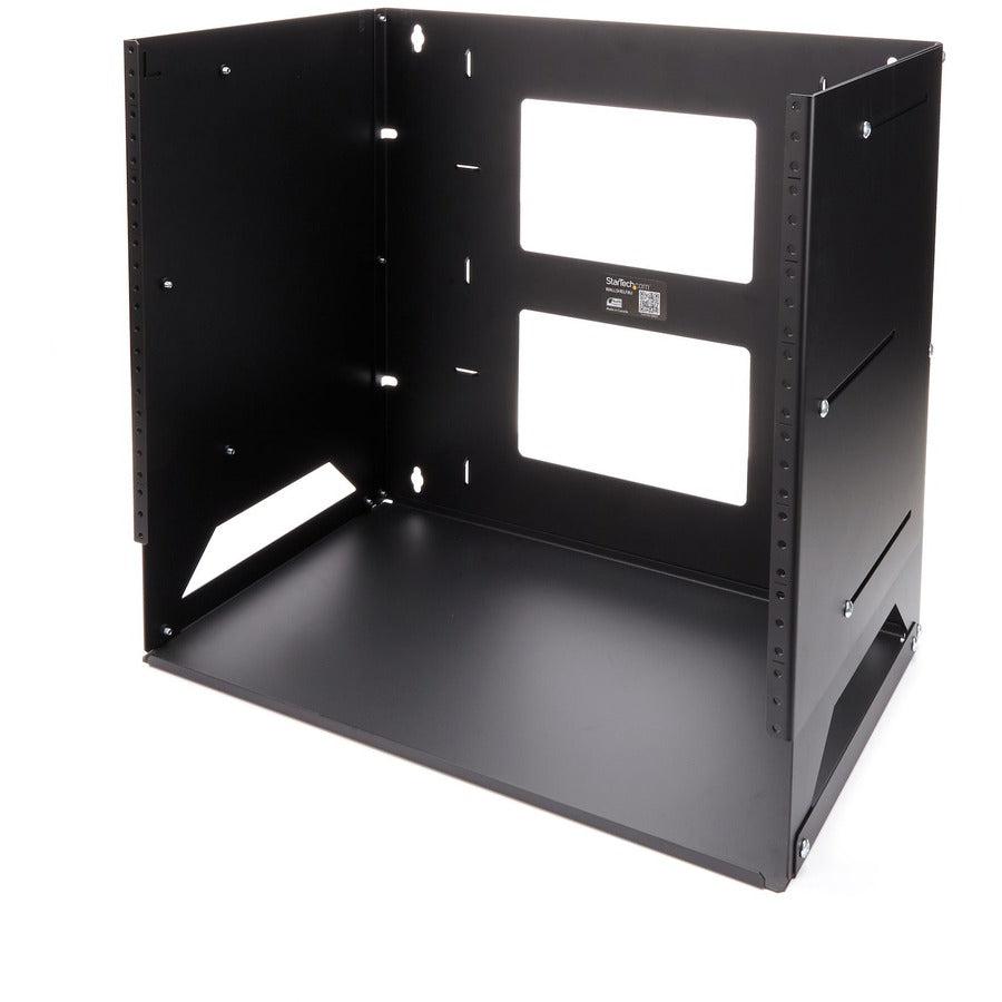 8U Wall Mount Server Rack with Shelf - 2-Post Open Frame Network Equipment | StarTech WALLSHELF8U