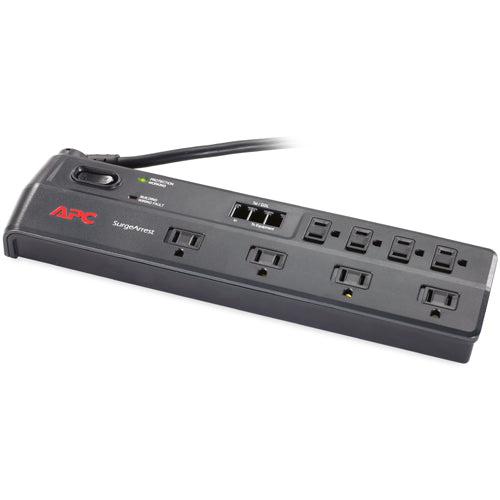 Apc Home/Office Surgearrest 8 Outlets With Tel2/Splitter Jacks, 120V Black 8 Ac Outlet(S) 1.83 M