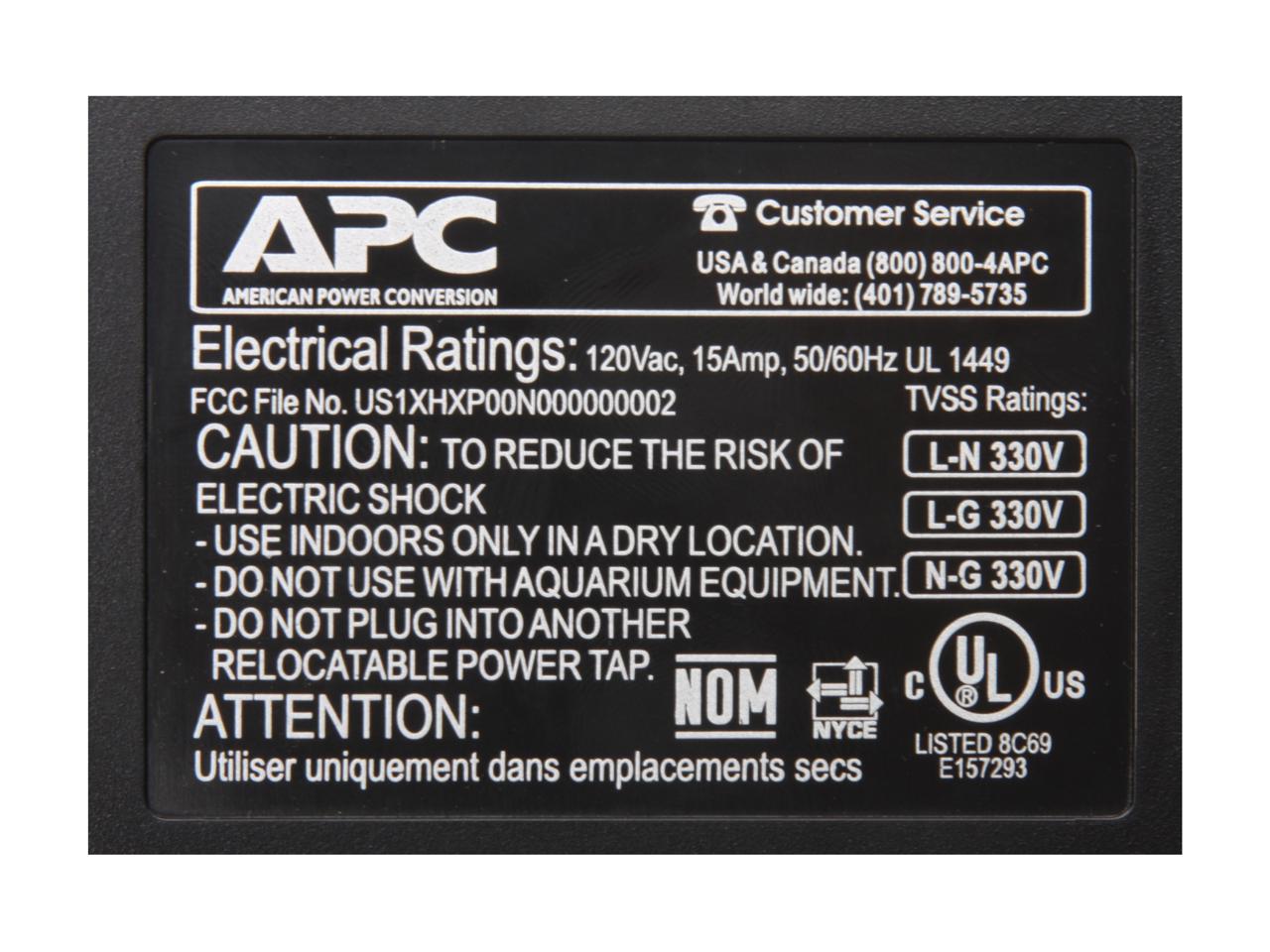 Apc P11Vnt3 Performance Surgearrest 11-Outlet/ 3020 Joules 120V Surge Protector, W/ Phone (Splitter) & Coax & Ethernet Protection