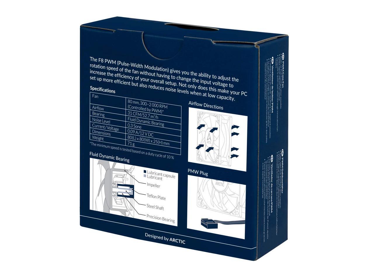 Arctic F8 80Mm 4 Pin Case Fan W/ Pwm (Black)