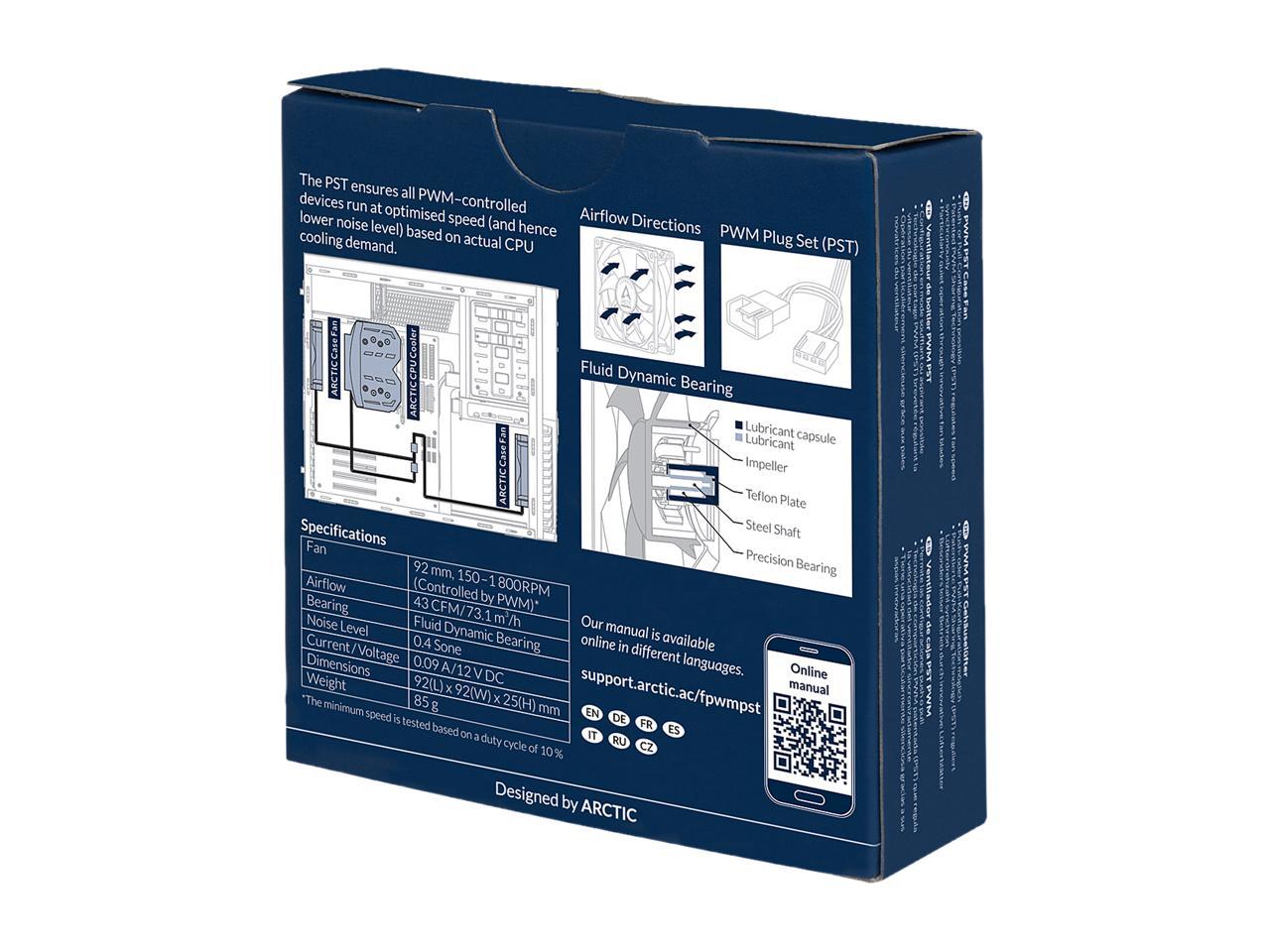 Arctic F9 Pwm Pst - Standard Low Noise Pwm Controlled Case Fan With Pst Feature, Afaco-090P0-Gba01