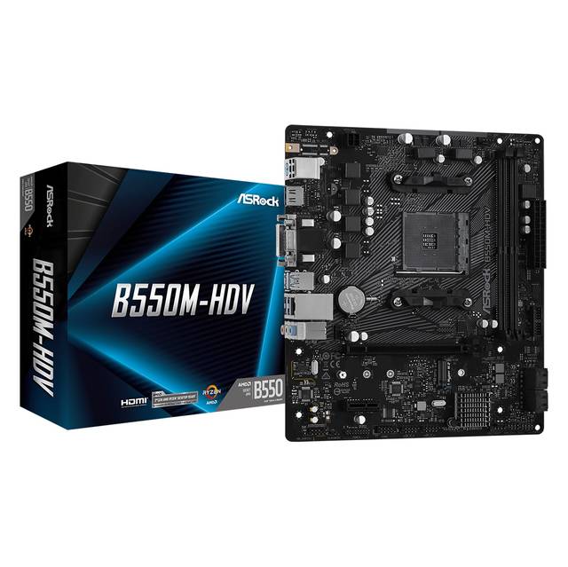 Asrock B550M-Hdv Socket Am4/ Amd B550/ Ddr4/ Sata3&Usb3.2/ M.2/ Micro Atx Motherboard