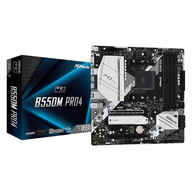 Asrock B550M Pro4 Socket Am4/ Amd B550/ Ddr4/ Quad Crossfirex/ Sata3&Usb3.2/ M.2/ Micro Atx Motherboard