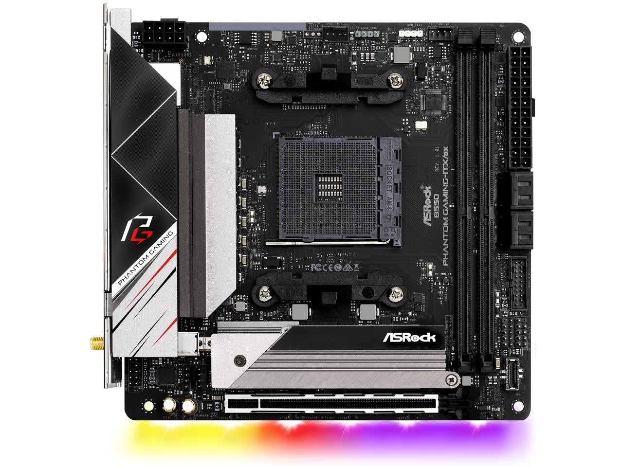 Asrock B550 Phantom Gaming-Itx/Ax Am4 Amd B550 Sata 6Gb/S Mini Itx Amd Motherboard