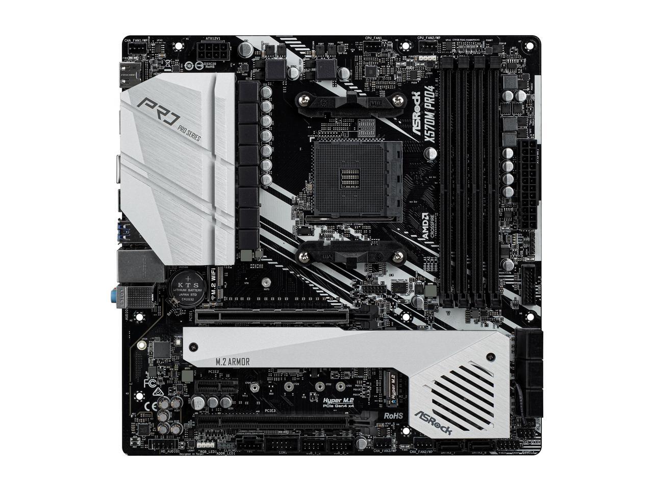 Asrock X570M Pro4 Am4 Amd X570 Sata 6Gb/S Micro Atx Amd Motherboard