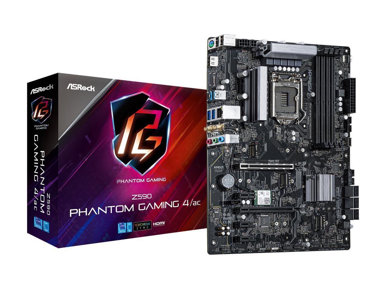 Asrock Z590 Phantom Gaming 4/Ac Lga 1200 Intel Z590 Sata 6Gb/S Atx Intel Motherboard