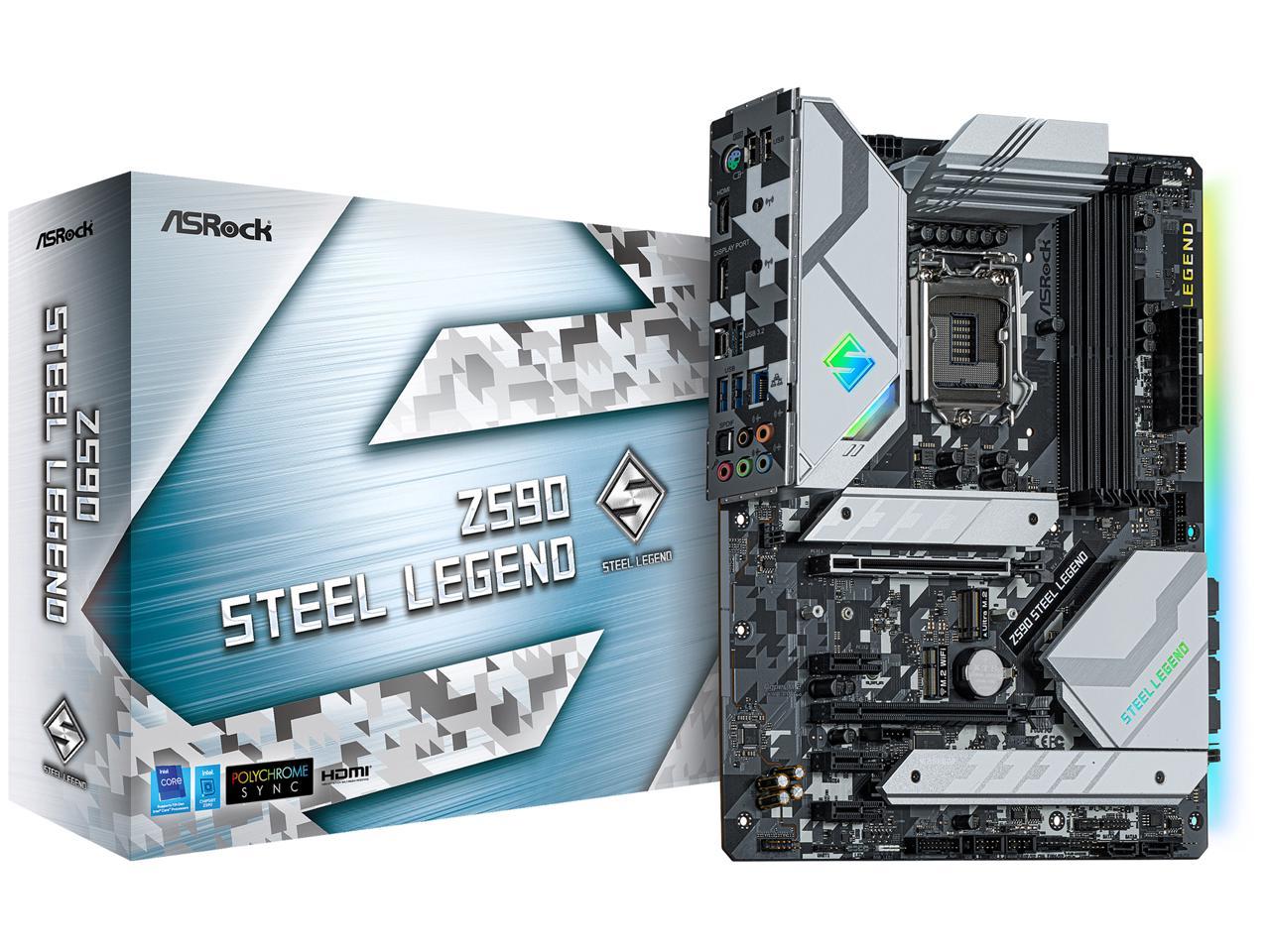 Asrock Z590 Steel Legend Lga 1200 Intel Z590 Sata 6Gb/S Atx Intel Motherboard