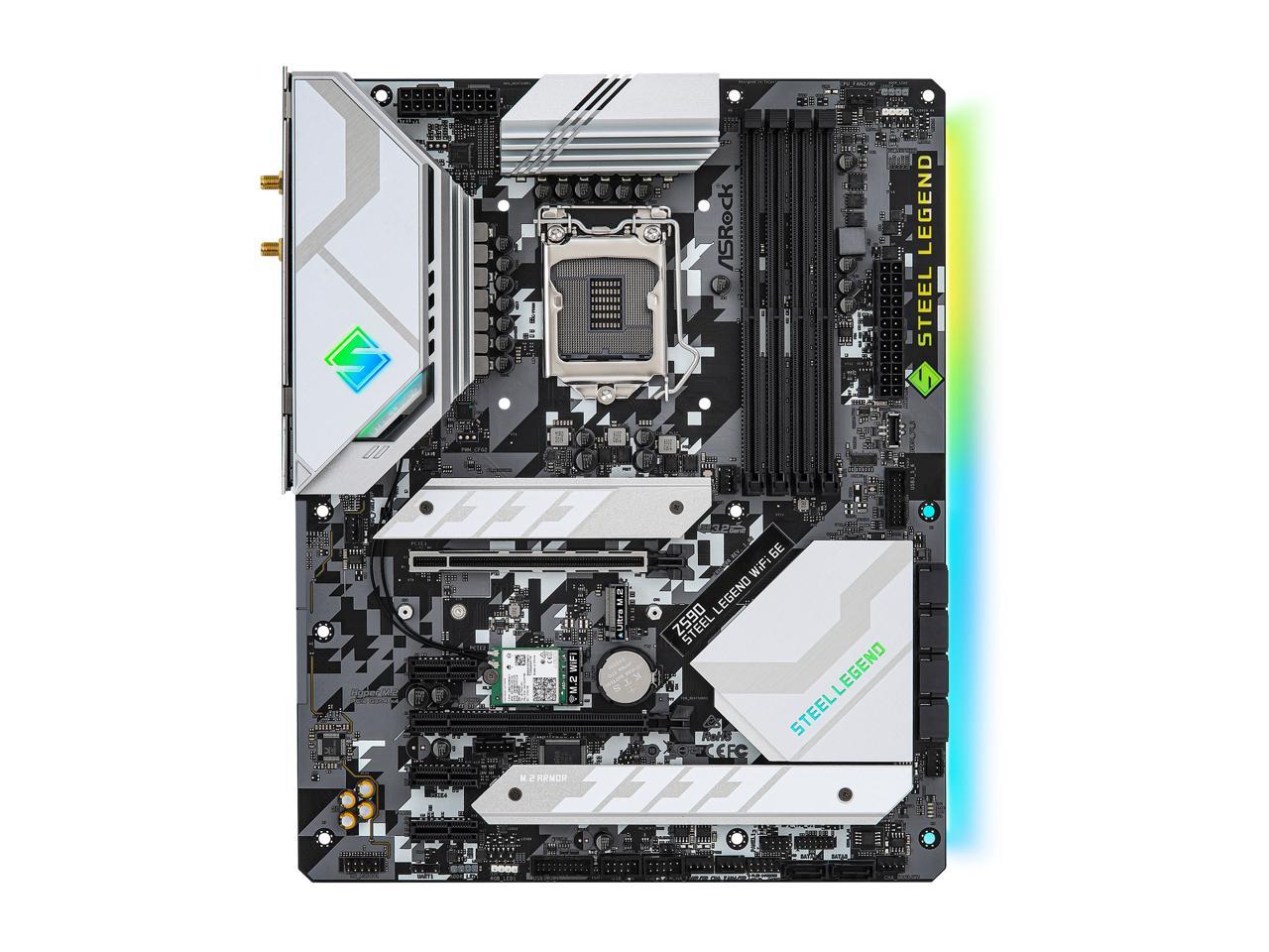 Asrock Z590 Steel Legend Wifi 6E Lga 1200 Intel Z590 Sata 6Gb/S Atx Intel Motherboard