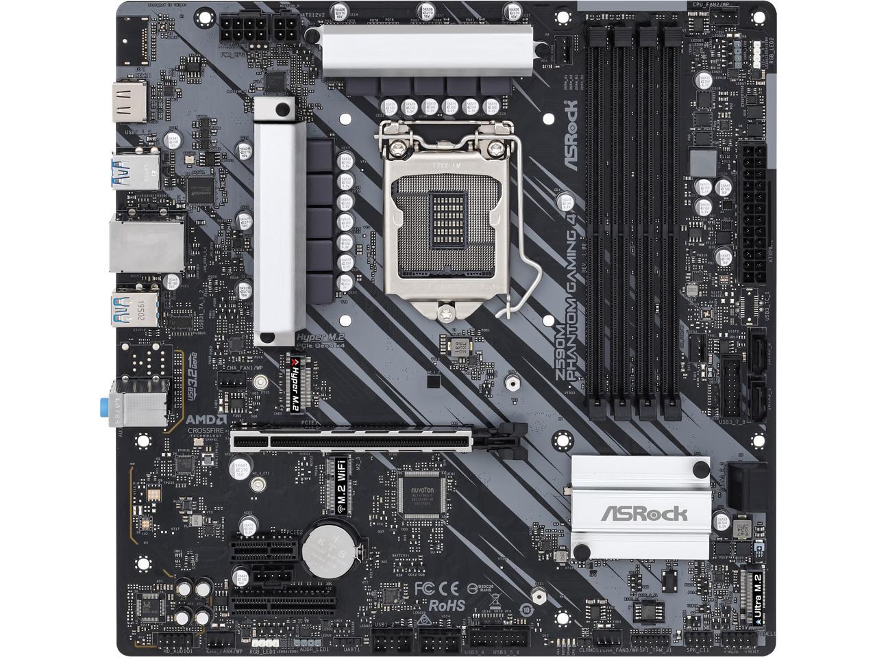 Asrock Z590M Phantom Gaming 4 Lga 1200 Intel Z590 Sata 6Gb/S Micro Atx Intel Motherboard