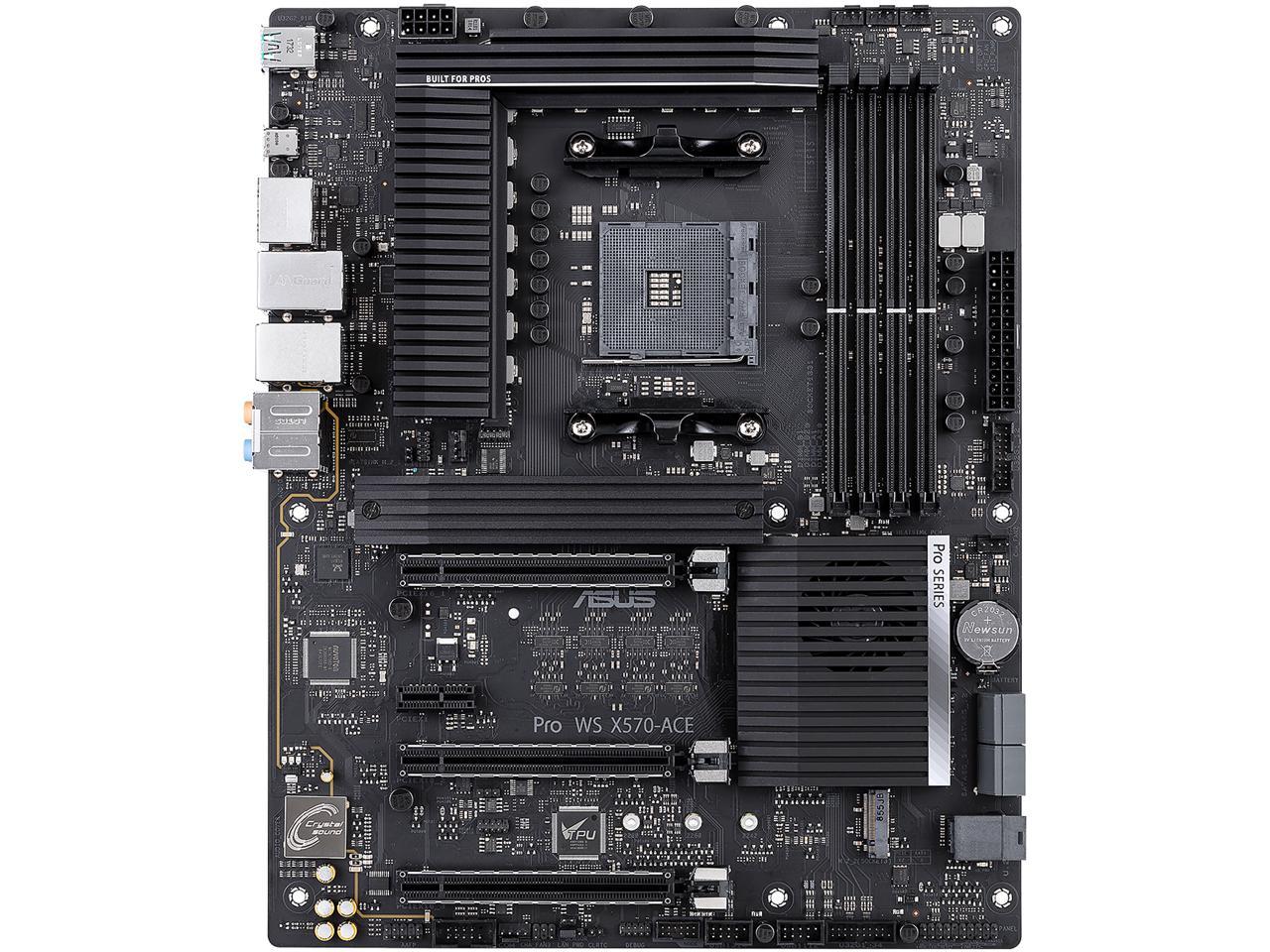 Asus Amd Am4 Pro Ws X570-Ace Atx Workstation Motherboard With 3 Pcie 4.0 X16, Realtek And Intel