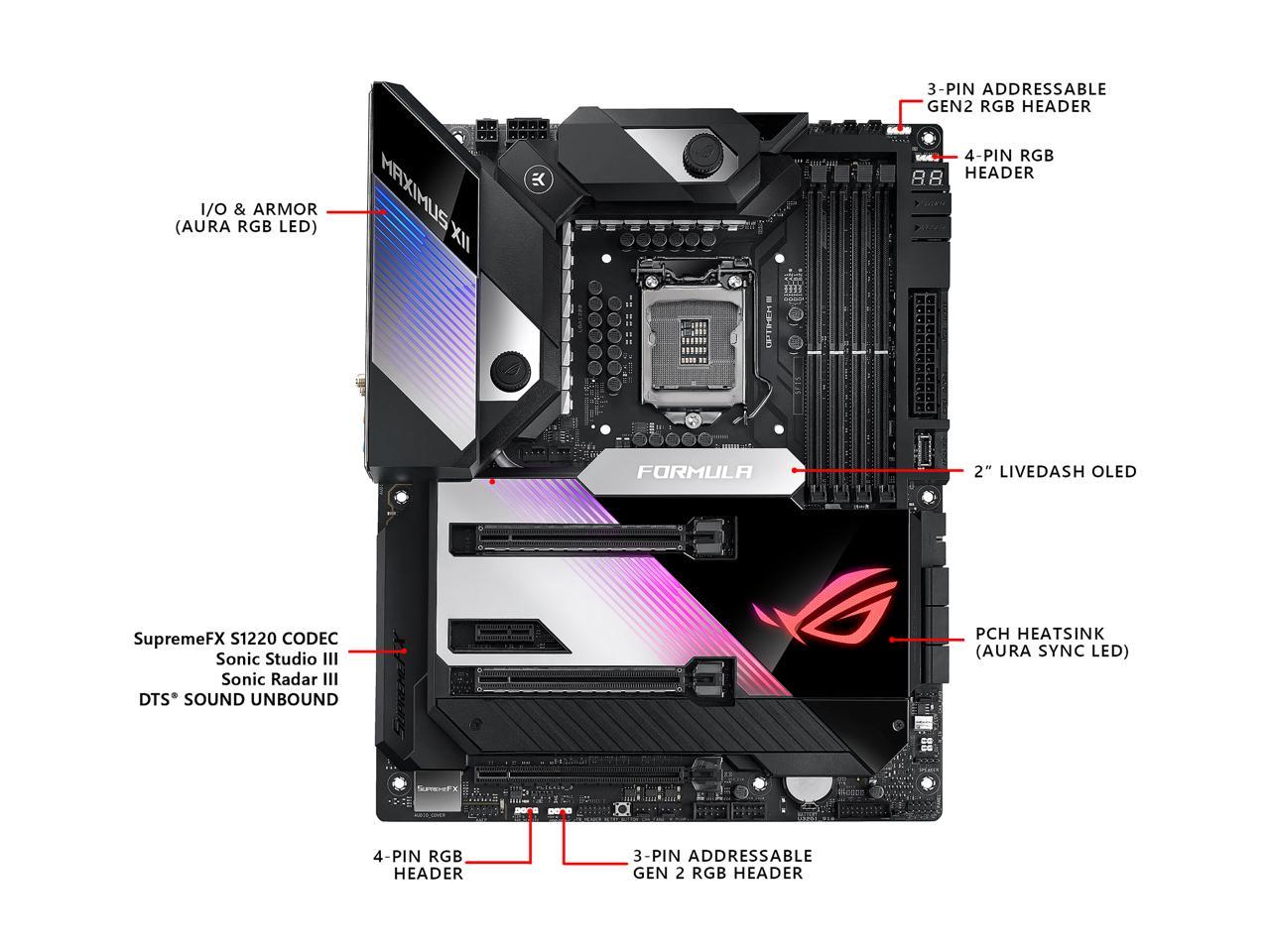 Asus Rog Maximus Xii Formula (Wifi 6) Lga 1200 Intel Z490 Sata 6Gb/S Atx Intel Motherboard (16 Power