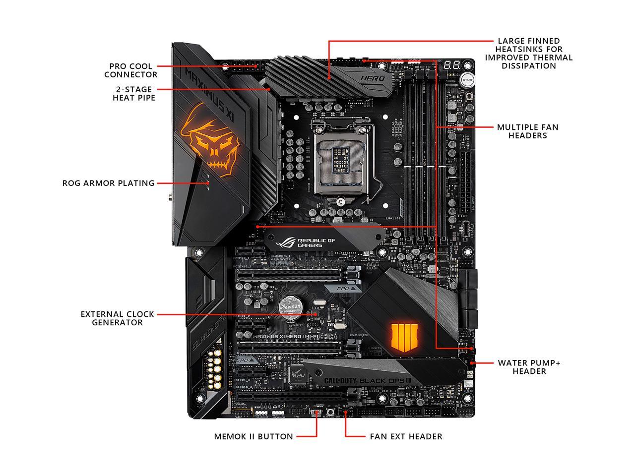 Asus Rog Maximus Xi Hero Call Of Duty Special Edition Z390 Gaming Motherboard Lga1151
