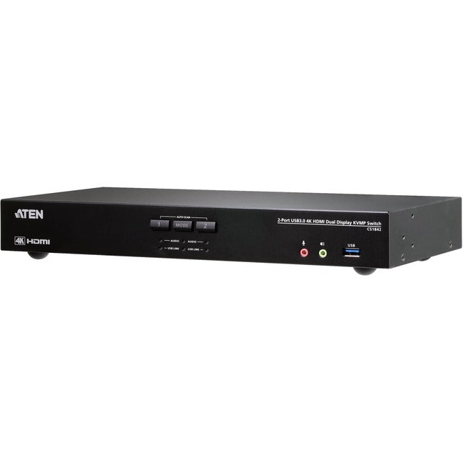 ATEN 2-Port USB 3.0 4K HDMI Dual Display KVMP Switch CS1842
