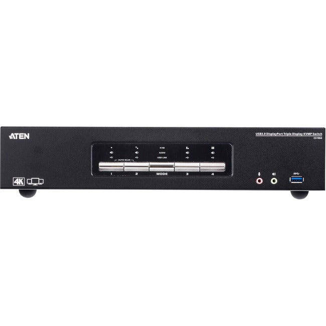 ATEN 4-Port USB3.0 4K DisplayPort Triple Display KVMP Switch CS1964