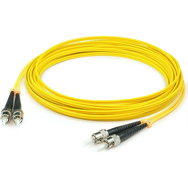 AddOn 100m ST (Male) to ST (Male) Straight Yellow OS2 Duplex LSZH Fiber Patch Cable ADD-ST-ST-100M9SMFLZ