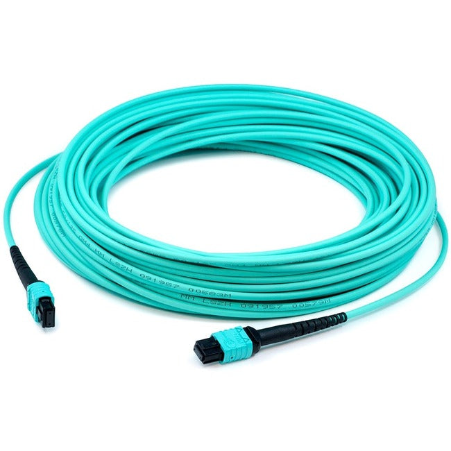 AddOn 10m MPO (Female) to MPO (Female) Aqua OM4 Duplex Fiber LSZH-rated Patch Cable ADD-MPOMPO-10M5OM4LZ