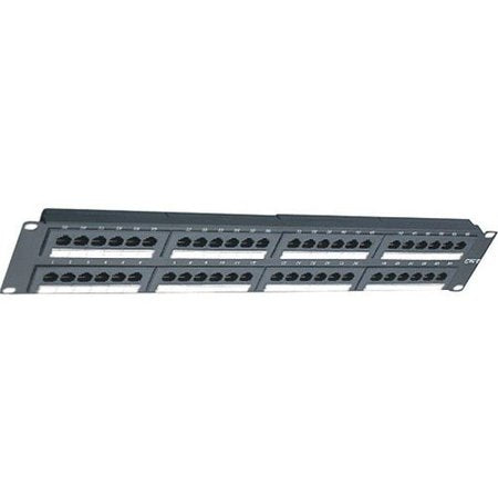 AddOn 19-inch Cat6 48-Port Straight Patch Panel with High Density 110-Type 2U ADD-PPST-48P110C6