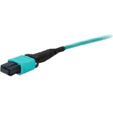 AddOn 1ft MPO (Female) Aqua OM3 Loopback Simplex PVC Fiber Patch Cable ADD-MPOF-LB-OM3