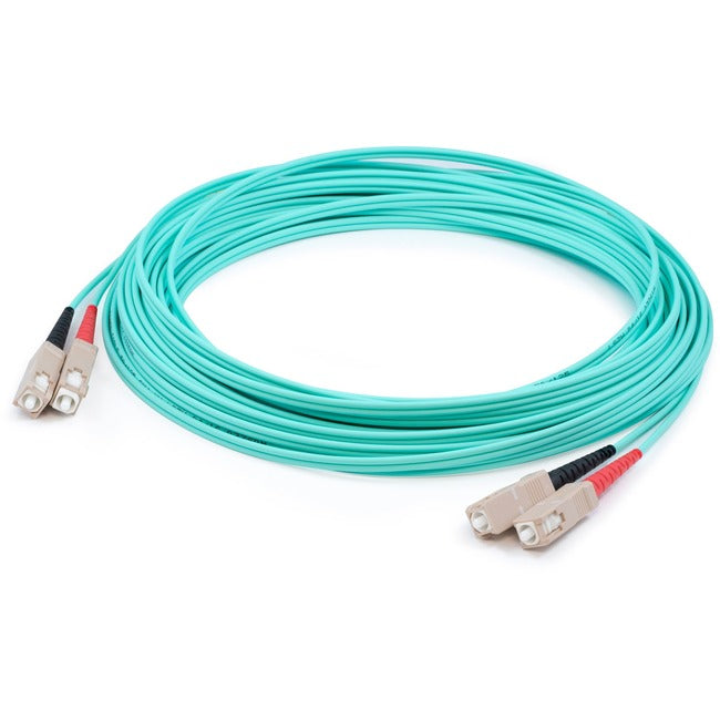 AddOn 32m SC (Male) to SC (Male) Straight Aqua OM4 Duplex LSZH Fiber Patch Cable ADD-SC-SC-32M5OM4LZ