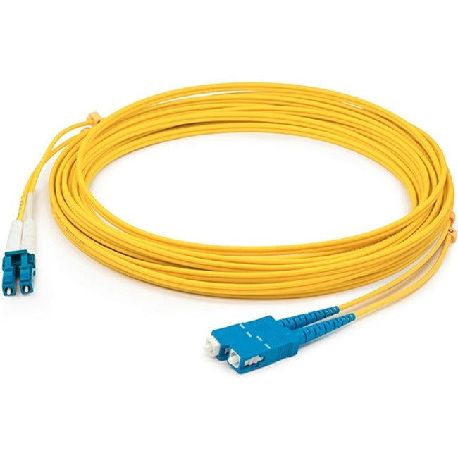 AddOn 40m LC (Male) to SC (Male) Yellow OS2 Duplex Fiber OFNR (Riser-Rated) Patch Cable ADD-SC-LC-40M9SMF