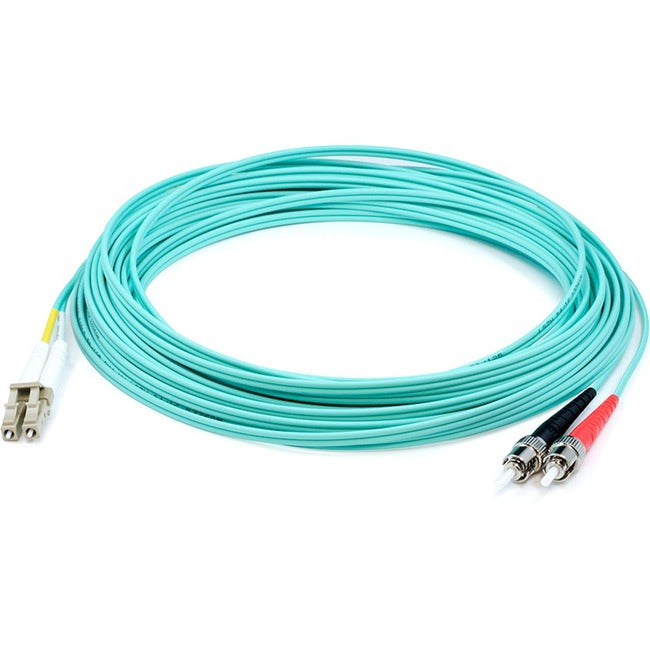 AddOn 40m LC (Male) to ST (Male) Straight Aqua OM4 Duplex LSZH Fiber Patch Cable ADD-ST-LC-40M5OM4LZ