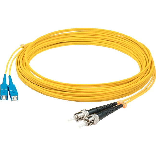AddOn 50m ST (Male) to ST (Male) Yellow OS2 Duplex Fiber OFNR (Riser-Rated) Patch Cable ADD-ST-ST-50M9SMF