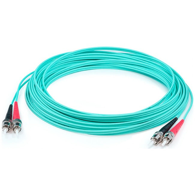 AddOn 65m ST (Male) to ST (Male) Straight Aqua OM4 Duplex LSZH Fiber Patch Cable ADD-ST-ST-65M5OM4LZ