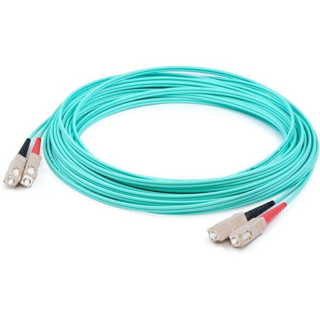 AddOn 81m SC (Male) to SC (Male) Straight Aqua OM4 Duplex LSZH Fiber Patch Cable ADD-SC-SC-81M5OM4LZ