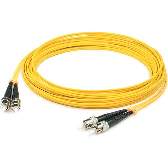 AddOn 91m ST (Male) to ST (Male) Straight Yellow OS2 Duplex Plenum Fiber Patch Cable ADD-ST-ST-91M9SMFP