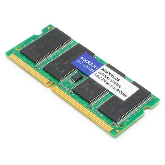 AddOn AA160D3SL/2G x1 JEDEC Standard 2GB DDR3-1600MHz Unbuffered Dual Rank 1.35V 204-pin CL11 SODIMM
