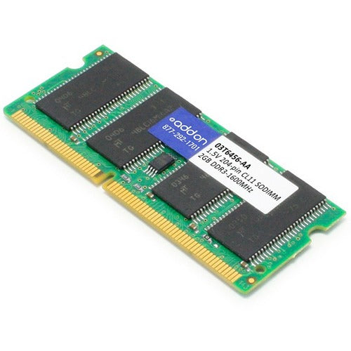 AddOn AA160D3SL/2G x1 Lenovo 03T6456 Compatible 2GB DDR3-1600MHz Unbuffered Dual Rank 1.5V 204-pin CL11 SODIMM 03T6456-AA