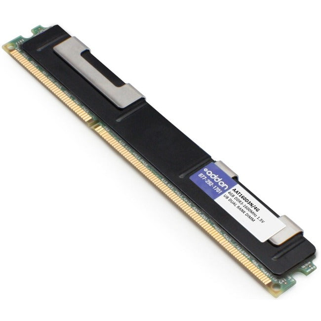AddOn AAT160D3N/4G x1 4GB DDR3-1600MHz JEDEC Standard TAA Compliant Unbuffered Dual Rank 1.5V 240-pin CL11 DIMM