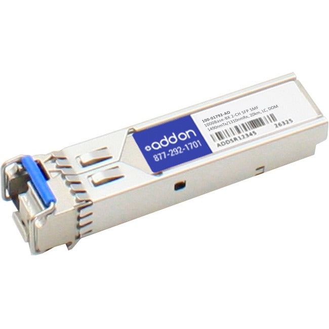 AddOn Calix 100-01792 Compatible TAA Compliant 1000Base-BX 2-Channel SFP Transceiver (SMF, 1490nmTx/1310nmRx, 20km, LC, DOM, Rugged) 100-01792-AO