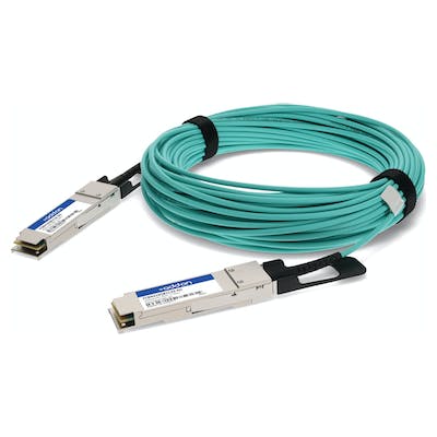 AddOn Finisar FCBN410QB1C20 Compatible TAA Compliant 40GBase-AOC QSFP+ to QSFP+ Direct Attach Cable (850nm, MMF, 20m) FCBN410QB1C20-AO